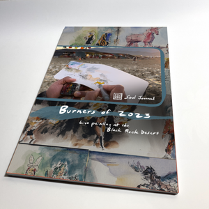 Burning Man 2023 Art Book live-painted on the Playa with watercolor by Edi Hsu